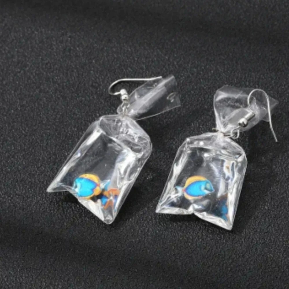 Creative Gold Fish‎ Water Bag Drop Earrings